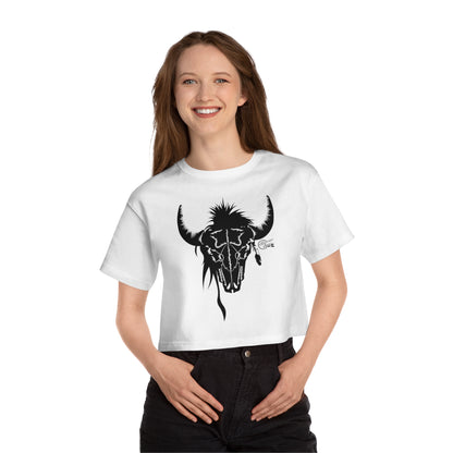 BuckShot Buffalo Champion Women's Heritage Cropped T-Shirt