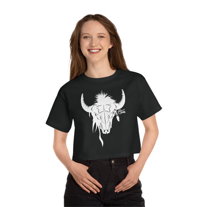 BuckShot Buffalo Champion Women's Heritage Cropped T-Shirt